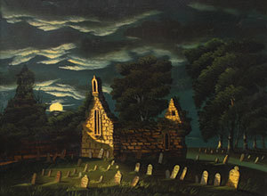 Thomas Chambers (American, born England, 1808-1869), Old Sleepy Hollow Church [Alloway Kirk, with Burns’ Monument], ca. 1843–60; oil on canvas, 18 ¾ x 24 3/8 in. Gift of Edgar William and Bernice Chrysler Garbisch, 1968.18
